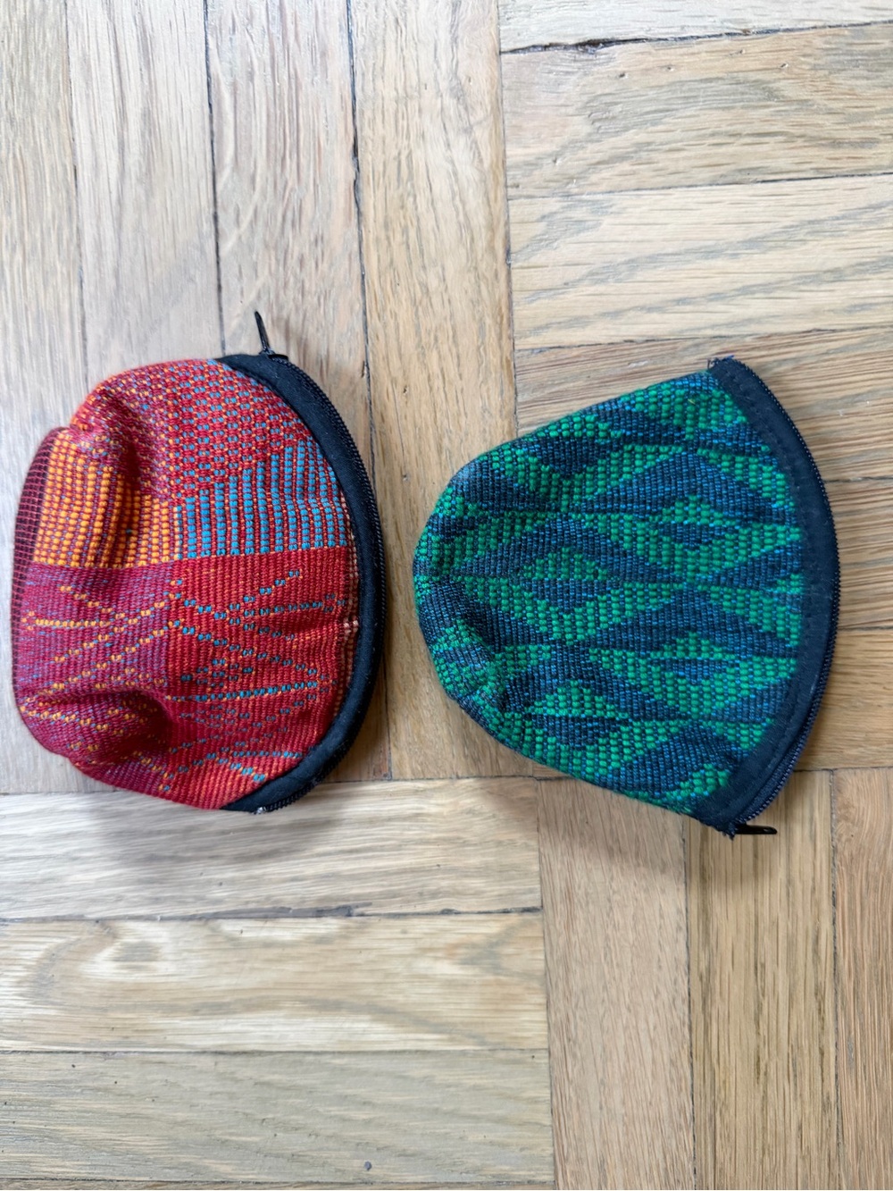 West African Colorful Woven Pouch - Red and Green
